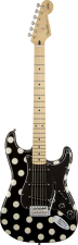 Die Vorderseite der Buddy Guy Stratocaster von Sound of Music im Polka Dot Style