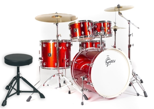 Gretsch Energy Kit 20" BD Red & Cymbals