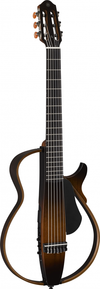 Yamaha Silent Guitar mit Nylon Saiten in der Farbe Tobacco Brown Sunburst